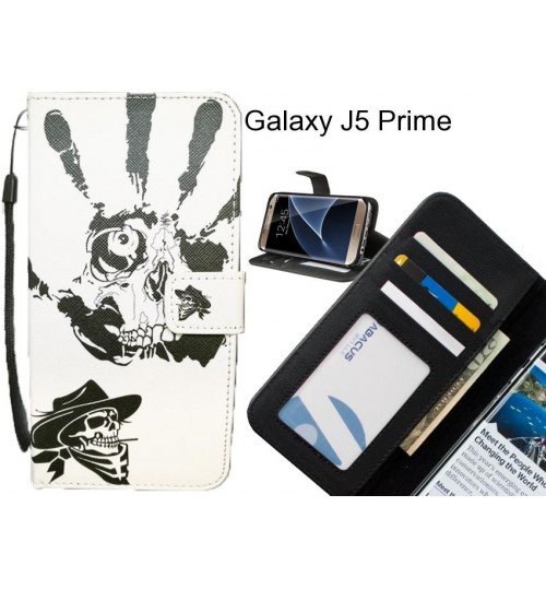 Galaxy J5 Prime case 3 card leather wallet case printed ID