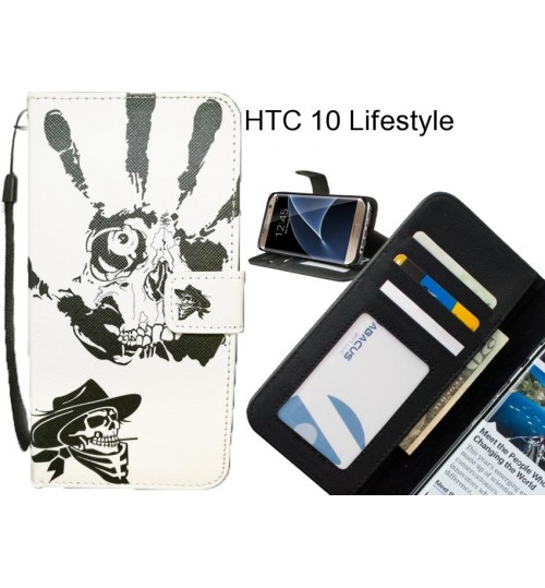 HTC 10 Lifestyle case 3 card leather wallet case printed ID