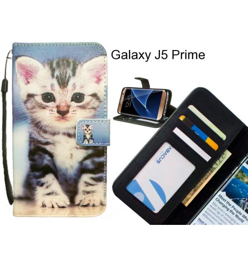 Galaxy J5 Prime case 3 card leather wallet case printed ID