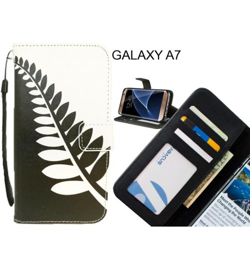 GALAXY A7 case 3 card leather wallet case printed ID