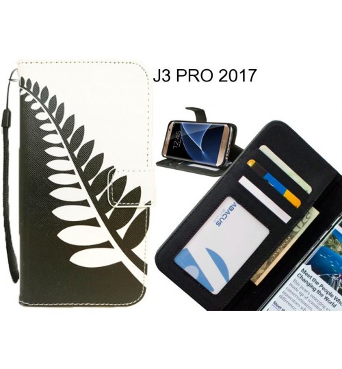 J3 PRO 2017 case 3 card leather wallet case printed ID