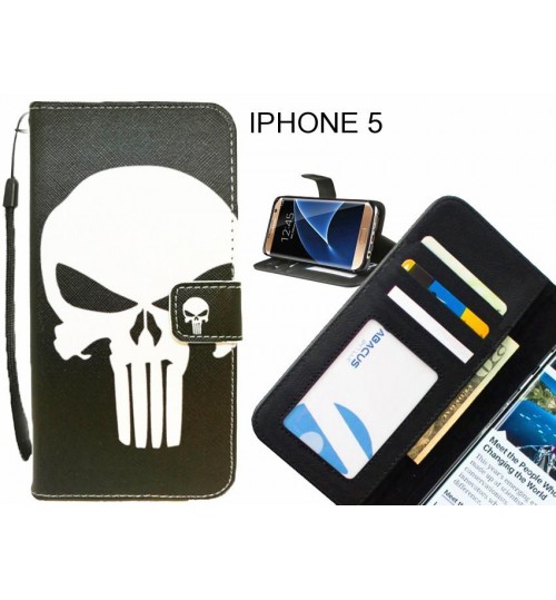 IPHONE 5 case 3 card leather wallet case printed ID