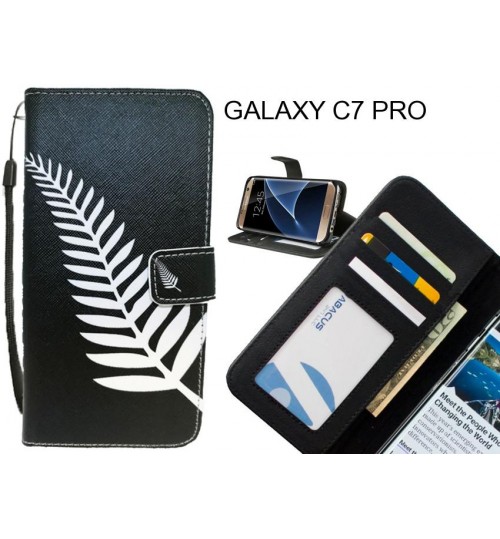 GALAXY C7 PRO case 3 card leather wallet case printed ID