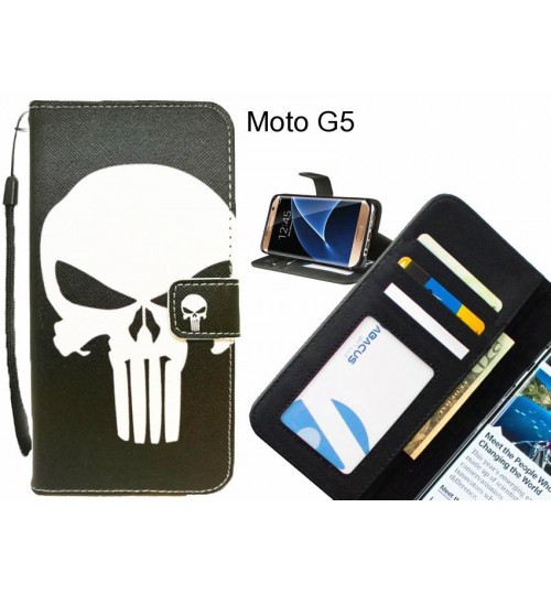 Moto G5 case 3 card leather wallet case printed ID