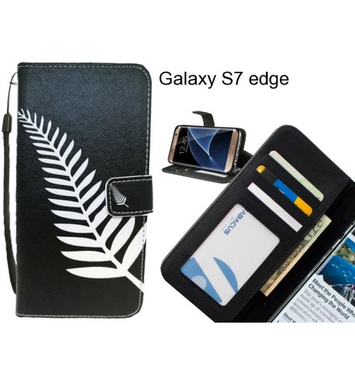 Galaxy S7 edge case 3 card leather wallet case printed ID