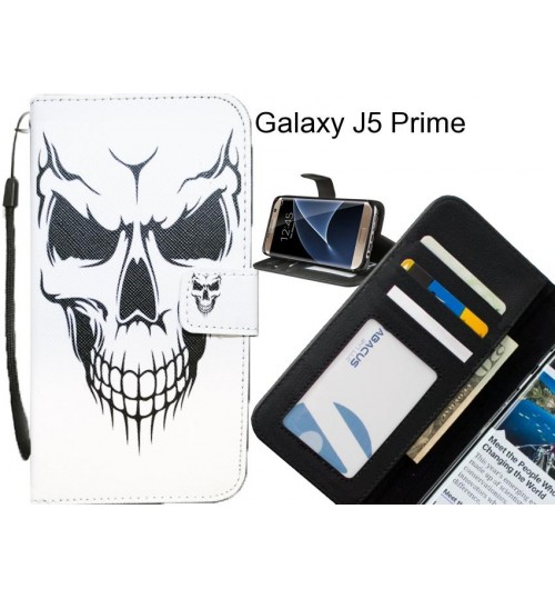 Galaxy J5 Prime case 3 card leather wallet case printed ID