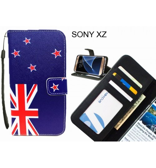 SONY XZ case 3 card leather wallet case printed ID