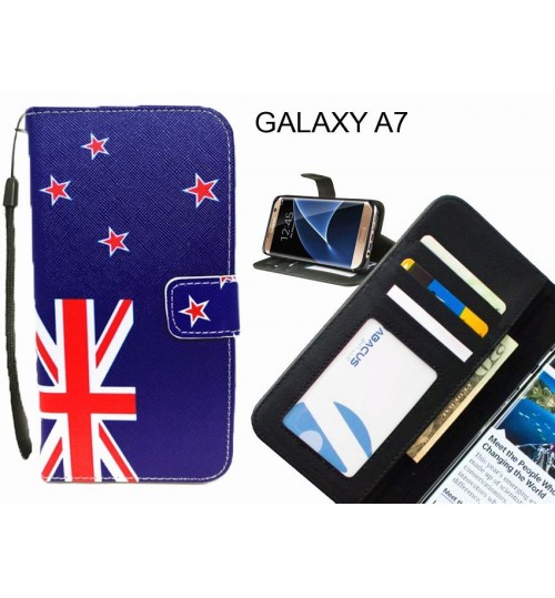 GALAXY A7 case 3 card leather wallet case printed ID