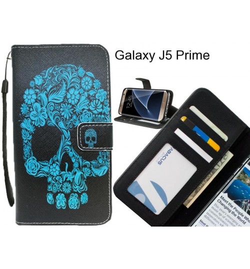 Galaxy J5 Prime case 3 card leather wallet case printed ID