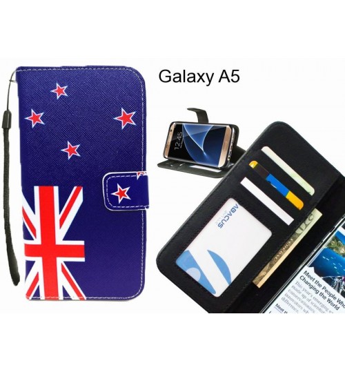 Galaxy A5 case 3 card leather wallet case printed ID