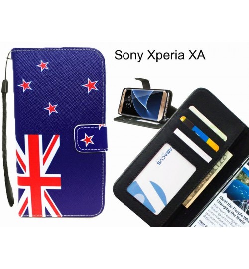 Sony Xperia XA case 3 card leather wallet case printed ID