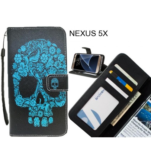 NEXUS 5X case 3 card leather wallet case printed ID