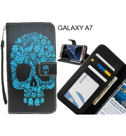 GALAXY A7 case 3 card leather wallet case printed ID