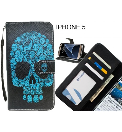 IPHONE 5 case 3 card leather wallet case printed ID