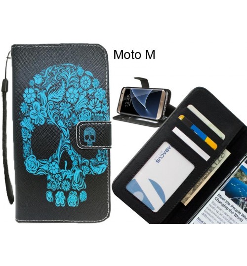 Moto M case 3 card leather wallet case printed ID