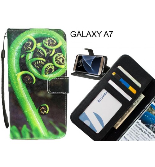 GALAXY A7 case 3 card leather wallet case printed ID