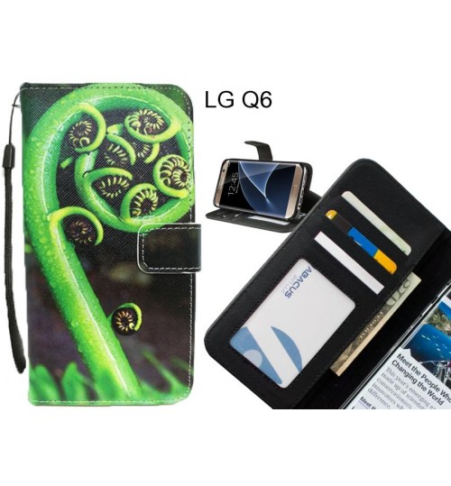 LG Q6 case 3 card leather wallet case printed ID