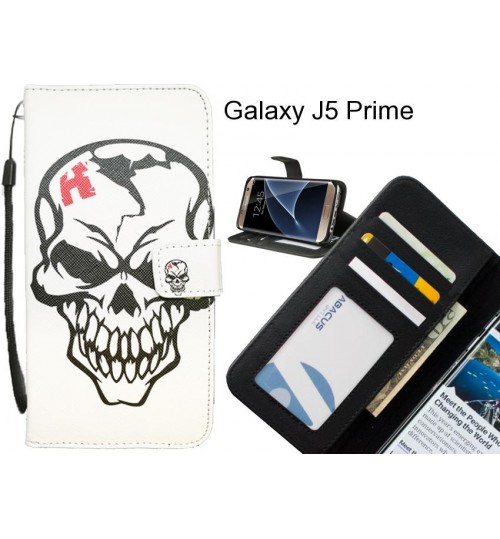 Galaxy J5 Prime case 3 card leather wallet case printed ID