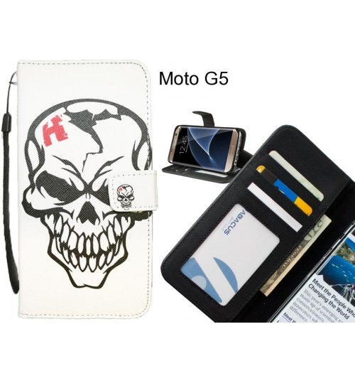 Moto G5 case 3 card leather wallet case printed ID