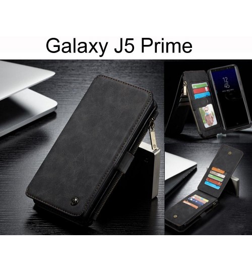 Galaxy J5 Prime Case Retro Flannelette leather case multi cards zipper