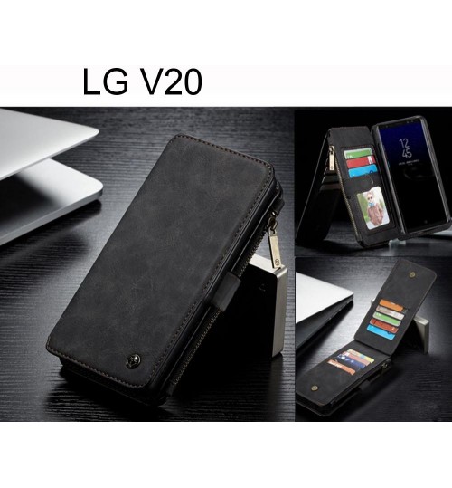 LG V20 Case Retro Flannelette leather case multi cards zipper