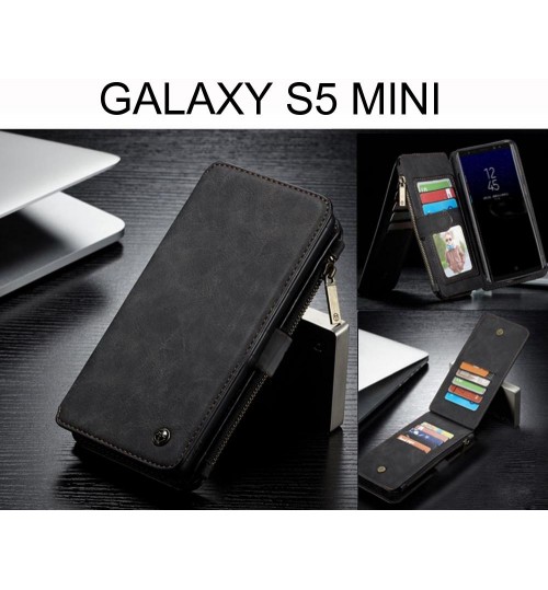 GALAXY S5 MINI Case Retro Flannelette leather case multi cards zipper