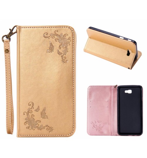 Galaxy J3 2016 Premium Leather Embossing wallet Folio case