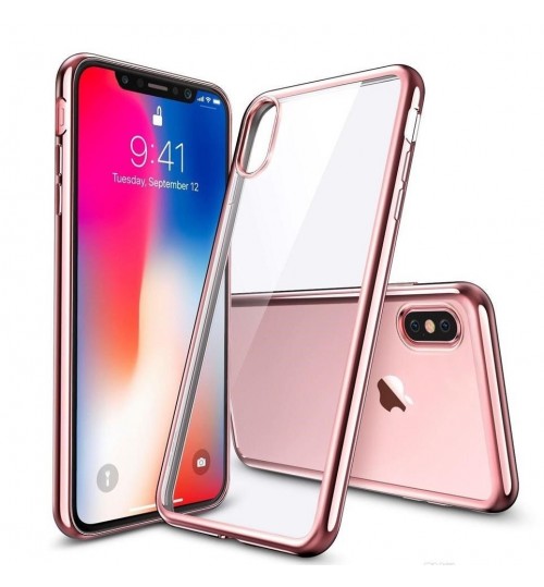 iPhone X case plating bumper with clear gel back cover case