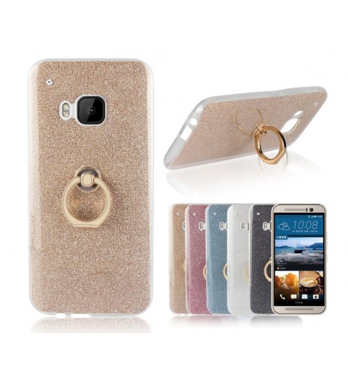 HTC M8 case Soft tpu Bling Kickstand Case with Ring Rotary Metal Mount