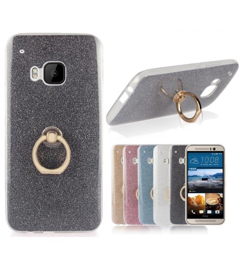 HTC M9 case Soft tpu Bling Kickstand Case with Ring Rotary Metal Mount