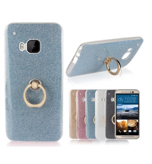 HTC M9 case Soft tpu Bling Kickstand Case with Ring Rotary Metal Mount