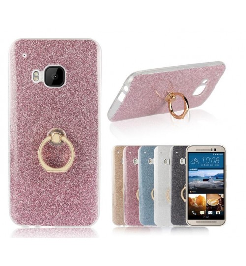 HTC M9 case Soft tpu Bling Kickstand Case with Ring Rotary Metal Mount