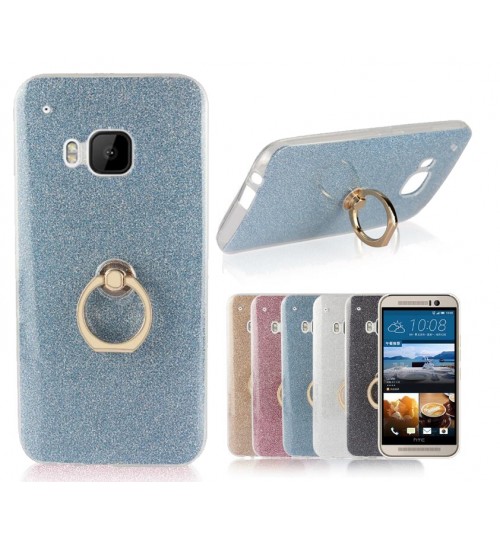 HTC M8 case Soft tpu Bling Kickstand Case with Ring Rotary Metal Mount