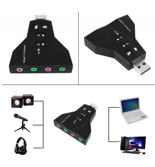 Virtual 7.1 Dual USB Sound Adapter