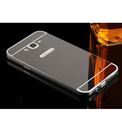 Galaxy J5 Slim Metal bumper with mirror back cover case