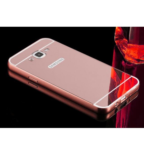 Galaxy J5 Slim Metal bumper with mirror back cover case