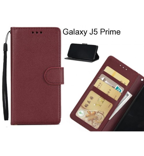 Galaxy J5 Prime case Silk Texture Leather Wallet Case