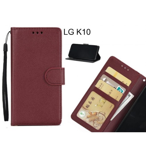 LG K10 case Silk Texture Leather Wallet Case