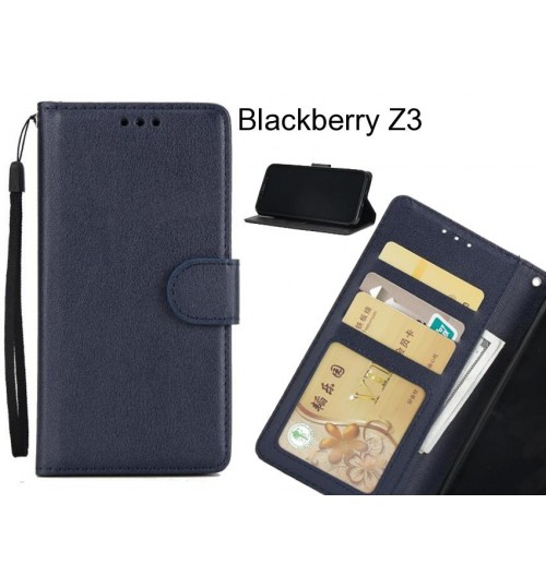 Blackberry Z3 case Silk Texture Leather Wallet Case