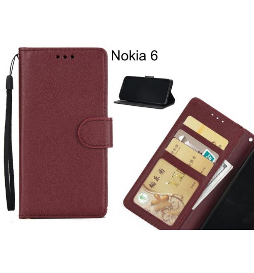 Nokia 6 case Silk Texture Leather Wallet Case