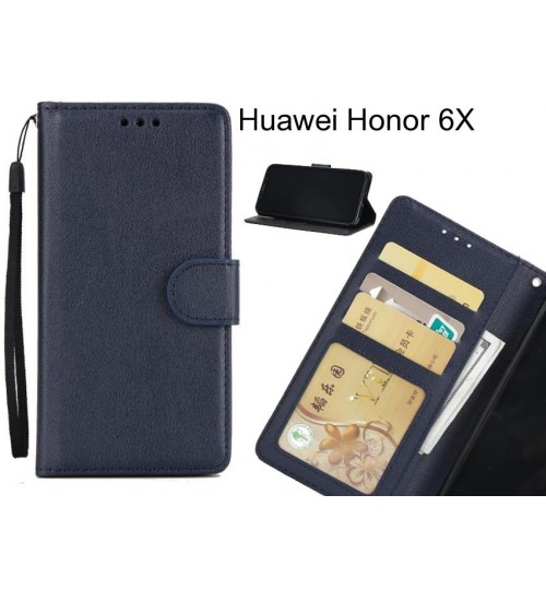 Huawei Honor 6X case Silk Texture Leather Wallet Case