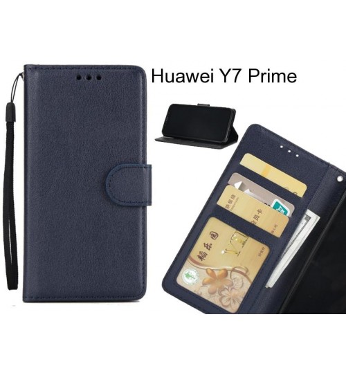Huawei Y7 Prime case Silk Texture Leather Wallet Case