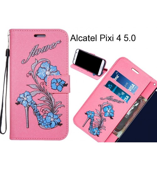 Alcatel Pixi 4 5.0  case Fashion Beauty Leather Flip Wallet Case