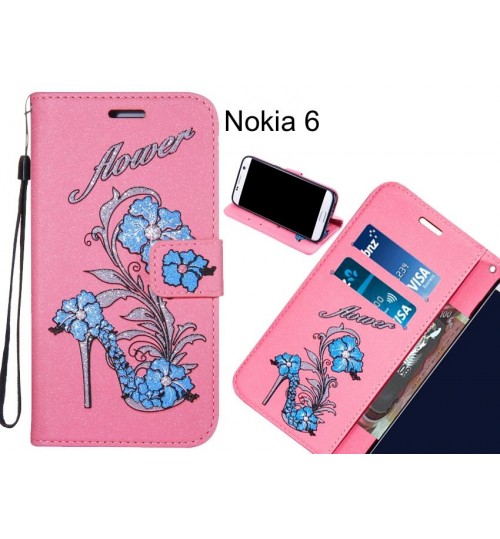 Nokia 6  case Fashion Beauty Leather Flip Wallet Case