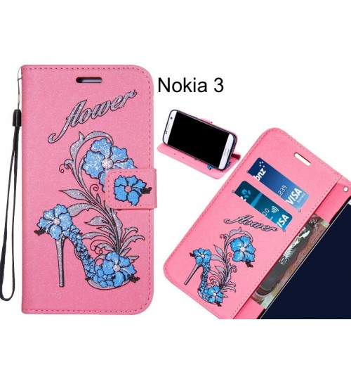 Nokia 3  case Fashion Beauty Leather Flip Wallet Case