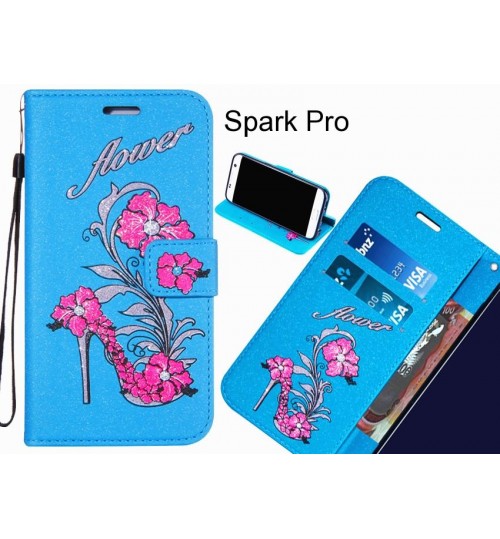 Spark Pro  case Fashion Beauty Leather Flip Wallet Case