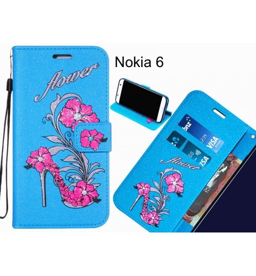 Nokia 6  case Fashion Beauty Leather Flip Wallet Case