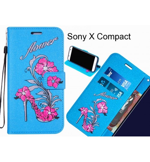 Sony X Compact  case Fashion Beauty Leather Flip Wallet Case