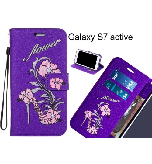 Galaxy S7 active  case Fashion Beauty Leather Flip Wallet Case