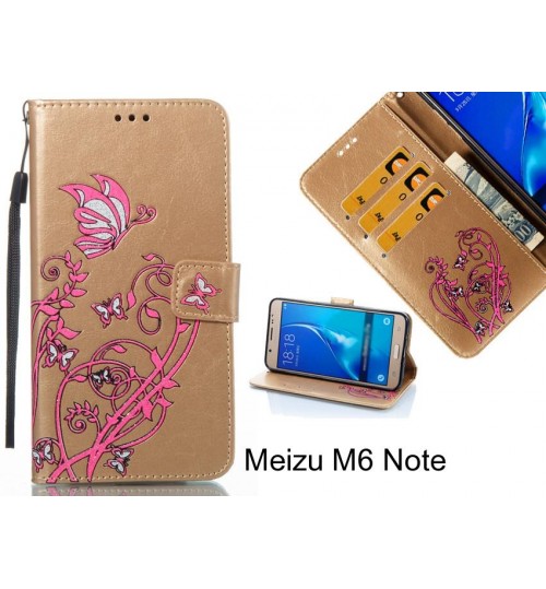 Meizu M6 Note case Embossed Butterfly Flower Leather Wallet cover case